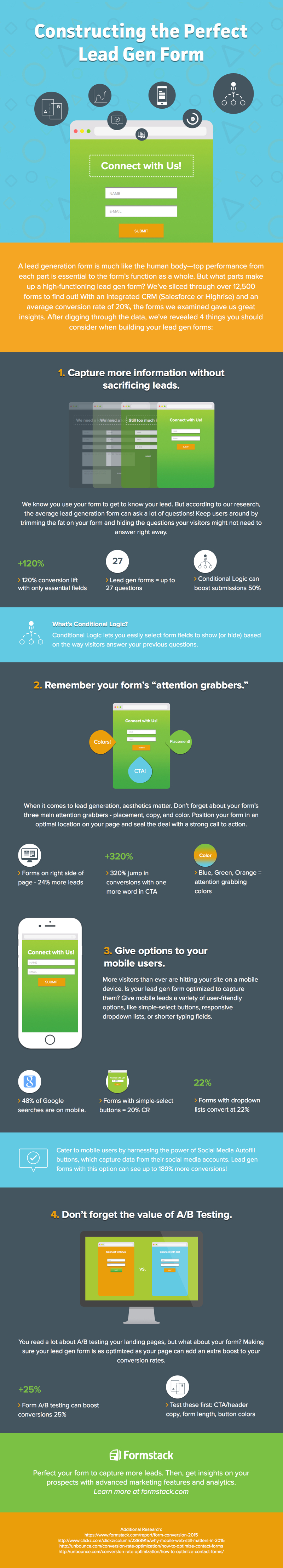 How to construct the perfect lead gen form - infographic
