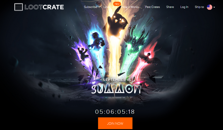 loot crate landing page