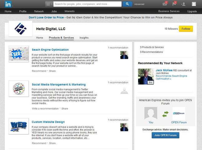 Heitz digital on LinkedIn 2013