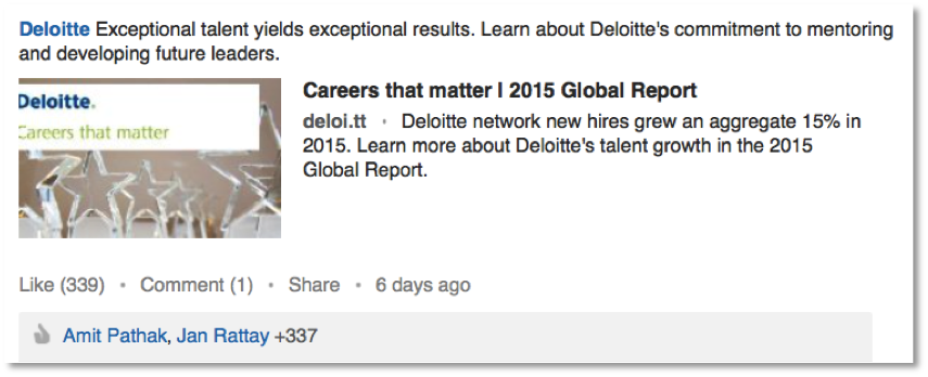 B2B LinkedIn Marketing  - Deloitte