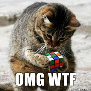 Ads on Facebook gif of cat unable to solve a rubik cube