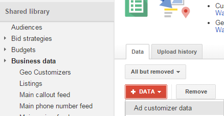 ad customizers data feed