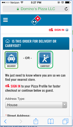 dominos example step 1