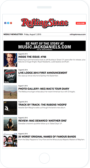 Rolling Stone Magazine email campaign