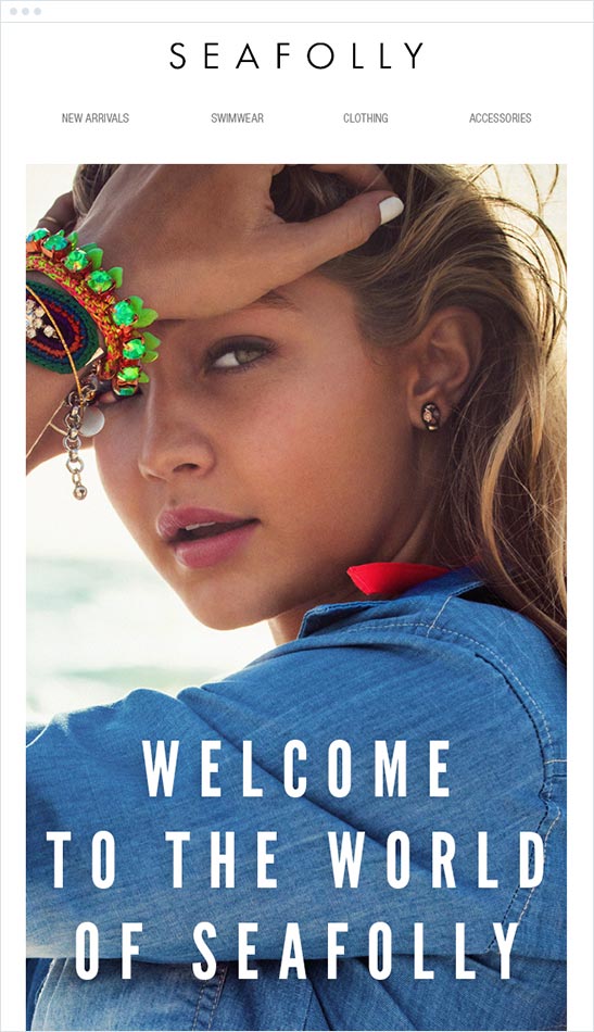 Seafolly welcome email 