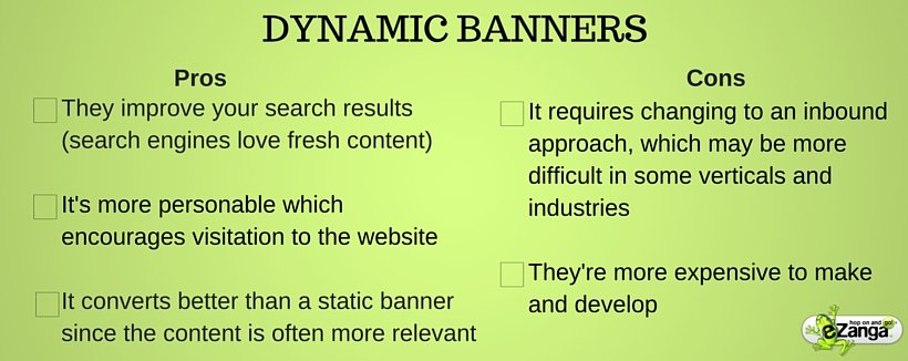 Image discussing the Pros and Cons of Dynamic Banners for Display Advertising