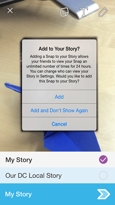 Add snap to story