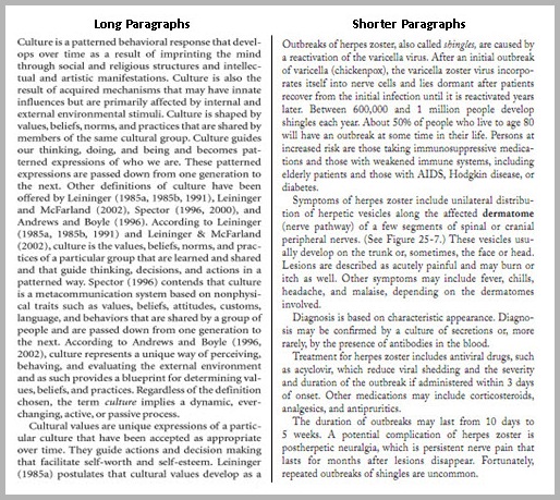 Long paragraphs - tips for blog post writing