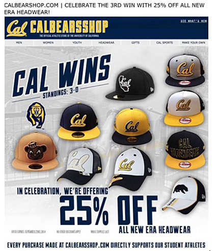 Cal Bears email example 