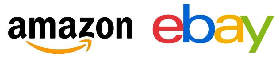 Amazon and Ebay logo – top online marketplaces for selling internationally 