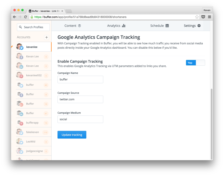 buffer utm codes custom campaign tracking