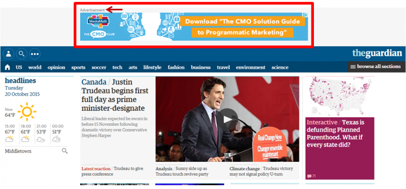 Example of a Banner Image from the Guardian