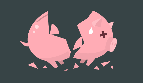 broken piggy bank