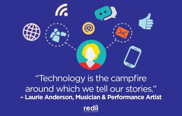 Quote: Technology is the campfire around which we tell our stories." Laurie Anderson