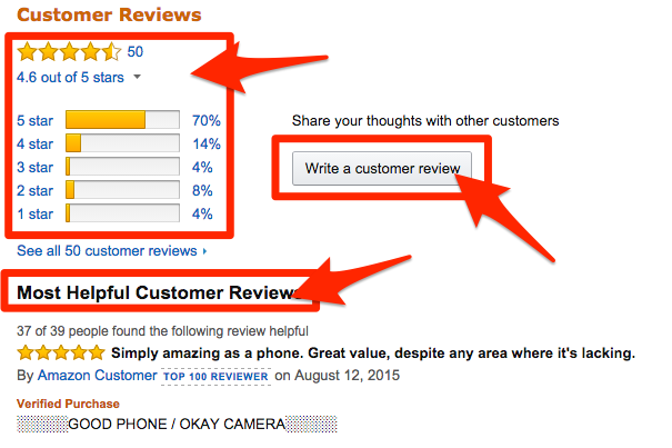Use customer reviews for higher conversions