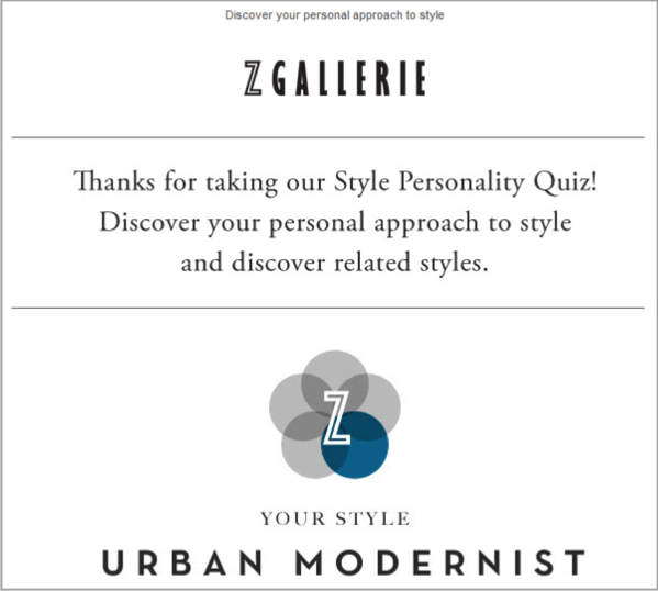 Urban Galerie example of social media quiz