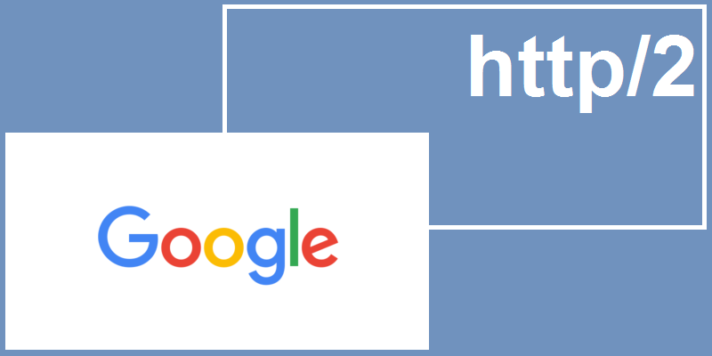 The Google logo in the foreground, laid against a blue box containing the term 