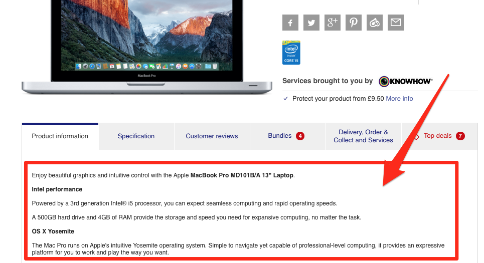 Product full description for higher conversion rate