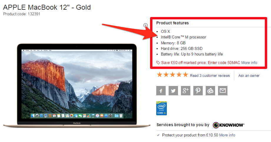 Product page short description
