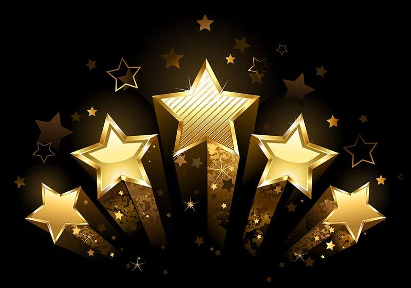 five gold stars