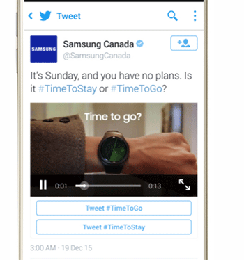 Samsung conversational twitter ad