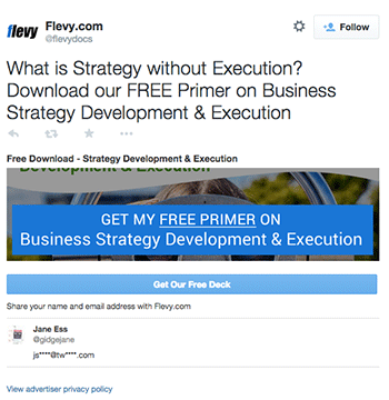 Twitter Lead Generation Card