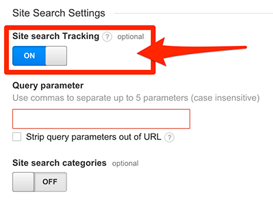 activate google analytics site search