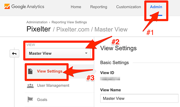 site search google analytics settings