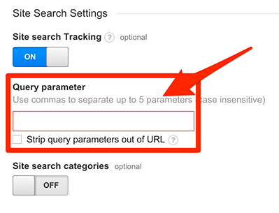 site search google analytics query