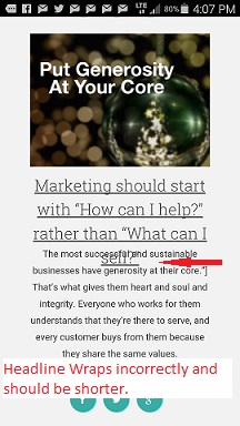 Incorrect Headline wrap