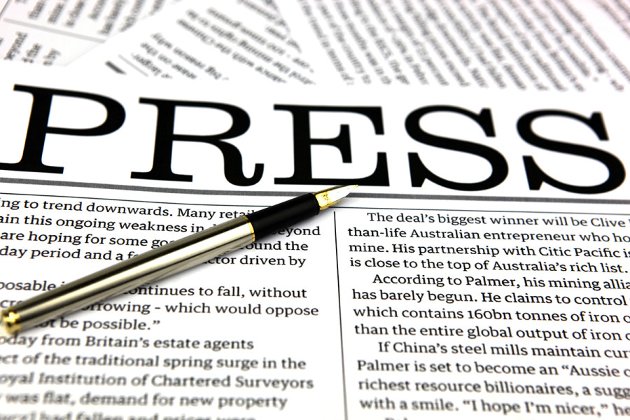 Press Newspaper Fancy Pen Black and White Modern