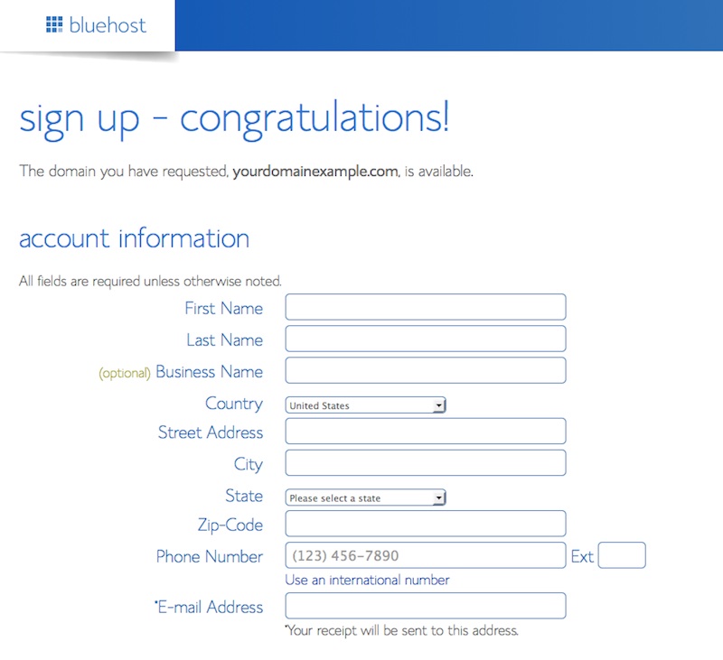 Your account information