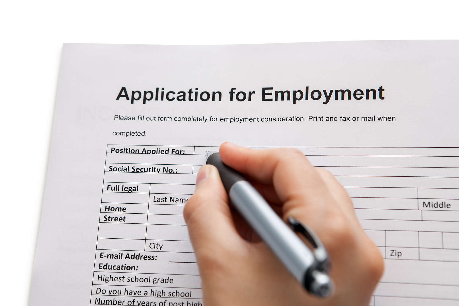 Please fill in this. Fill out the form. Картинка анкета кандидата на трудоустройство. Application on Employment. Картинки руки заполняющего заявку.