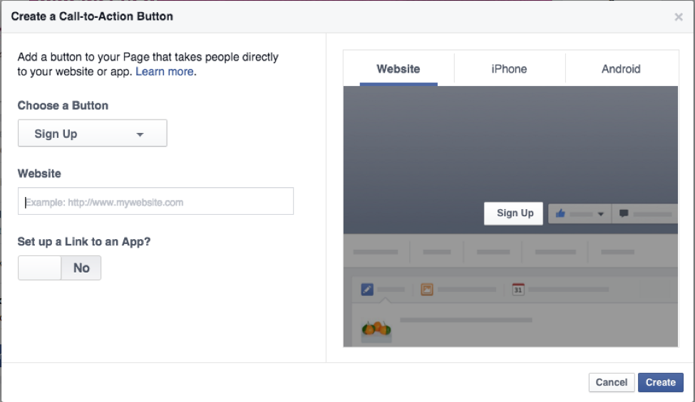 Facebook CTA