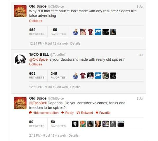 Taco Bell and Old Spice Twitter Humor