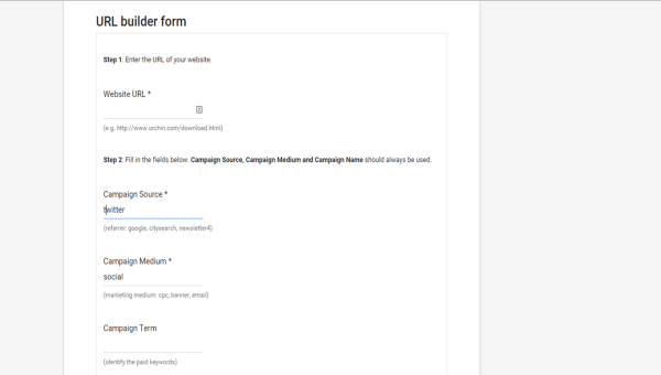 Google Analytics URL Builder