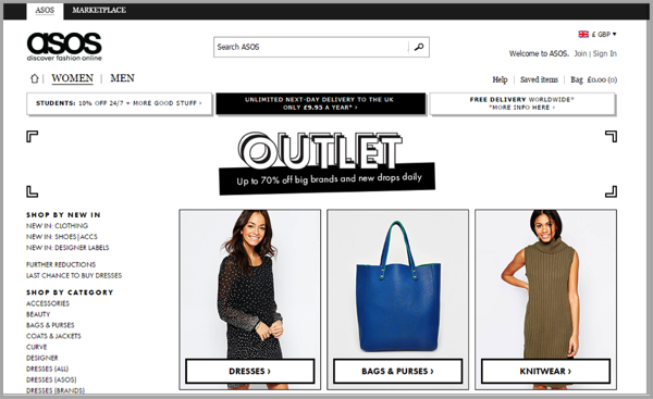 ASOS example of how to make your website awesome