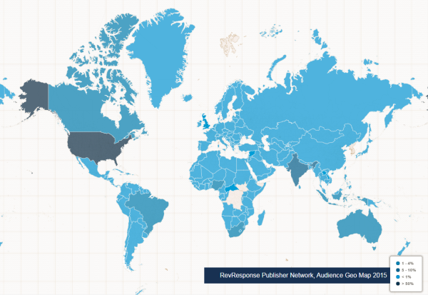 Audience Geo Map - RevResponse Publisher Network