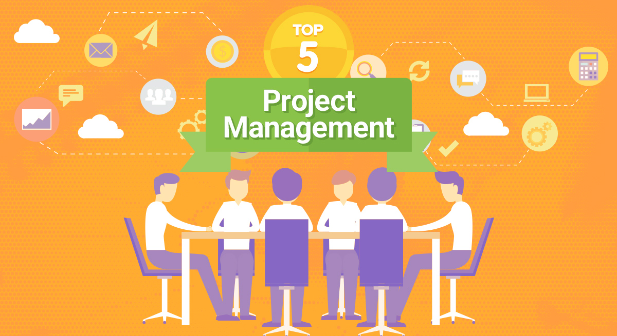 cartoon depicting the top 5 online project management software