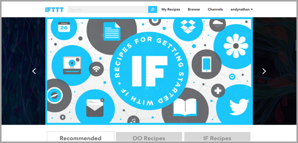 IFTT - example of social media management tools
