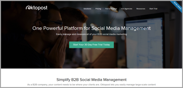 Oktopost - example of social media management tools