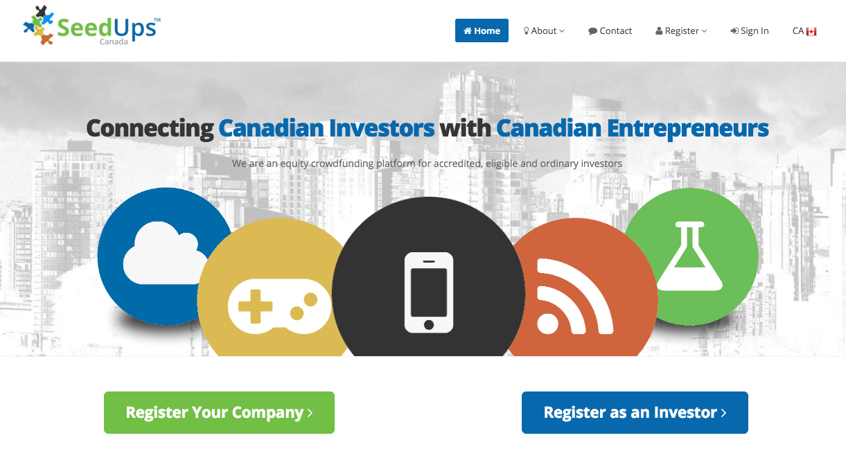 Seedups.ca, the newest entry to the equity crowdfunding scene, now finally in Canada! 