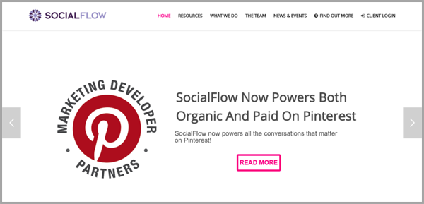 SocialFlow - example of social media management tools