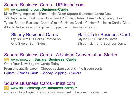 Square Business Cards Search Results