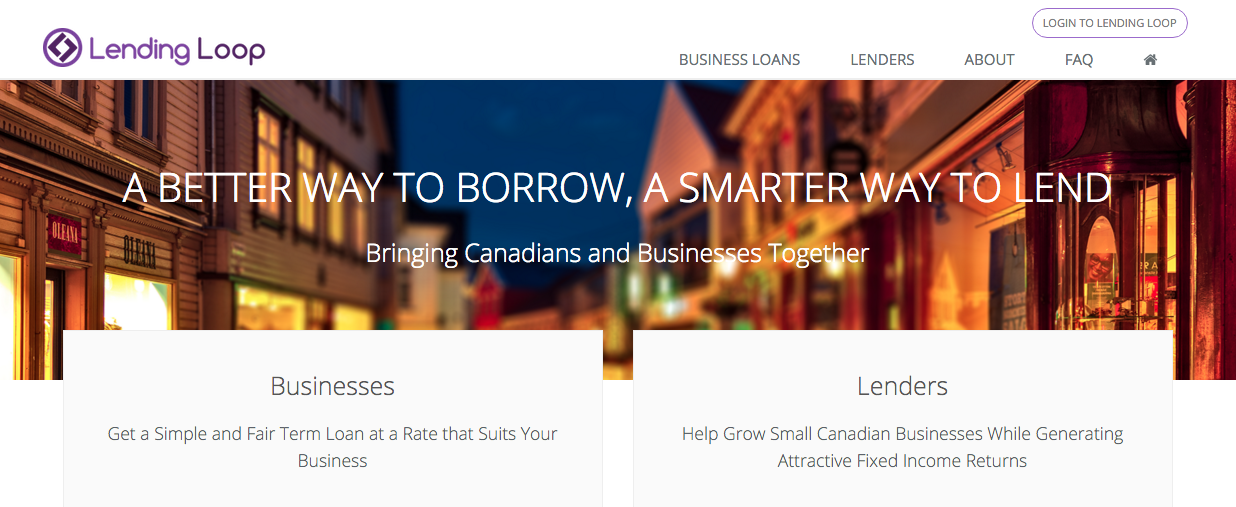 Lending Loop, a new Canadian entry to the peer-to-peer lending scene.