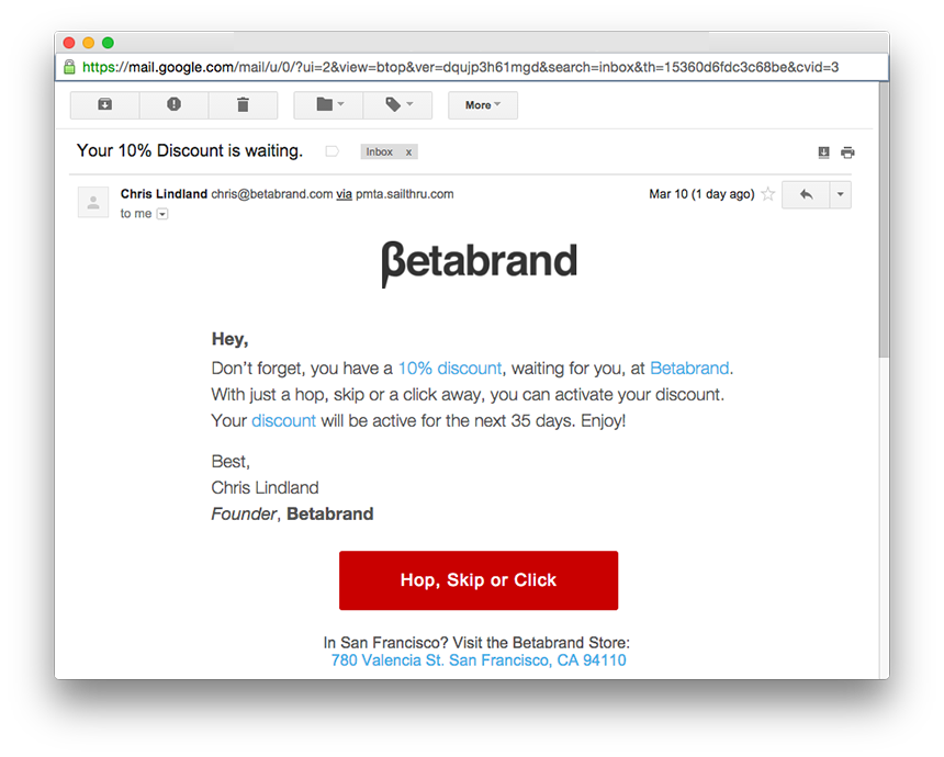 Betabrand Email