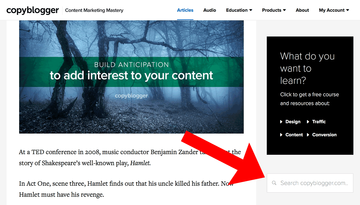 Add a search box to your blog so visitors don’t have to hunt and peck to find things.