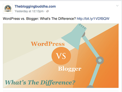 Facebook Screenshot- WordPress vs. Blogger