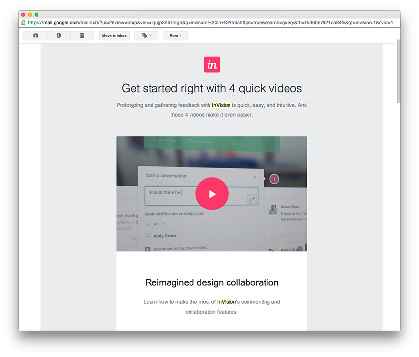 InVision Email