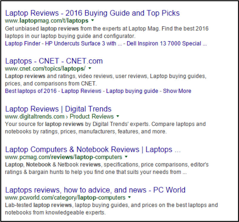 Laptop reviews Google 2 - trend for SEO in 2016